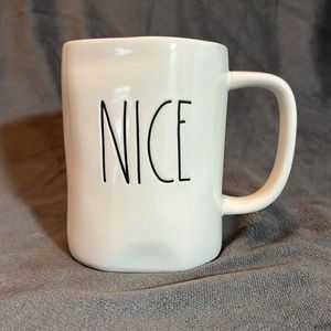 Rae Dunn Nice White Ceramic Mug